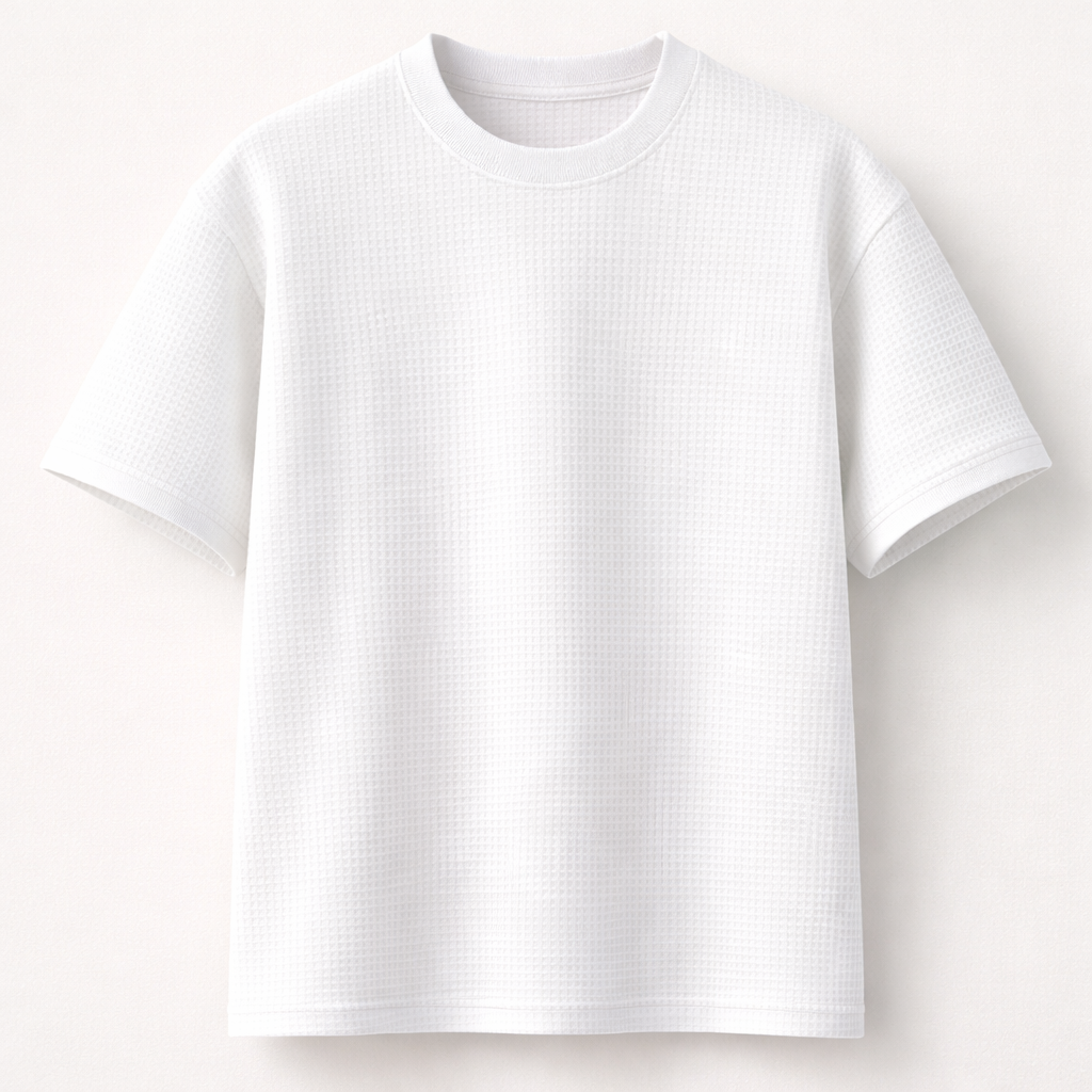 Ivory Oversize Waffle T-Shirt