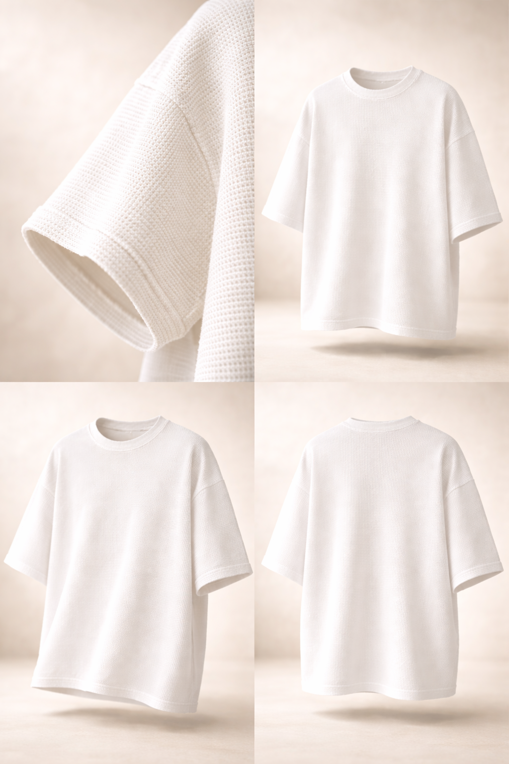 Ivory Oversize Waffle T-Shirt