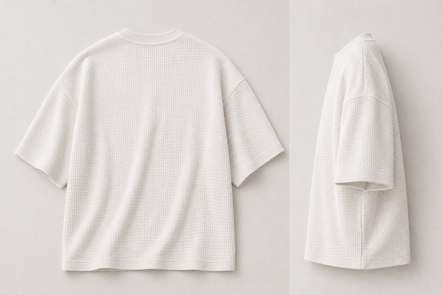 Ivory Oversize Waffle T-Shirt