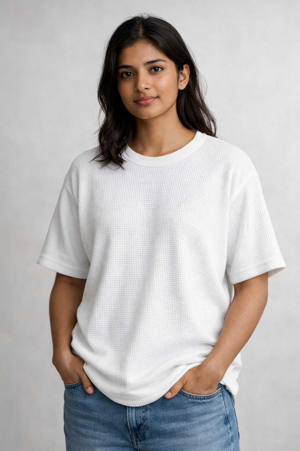 Ivory Oversize Waffle T-Shirt