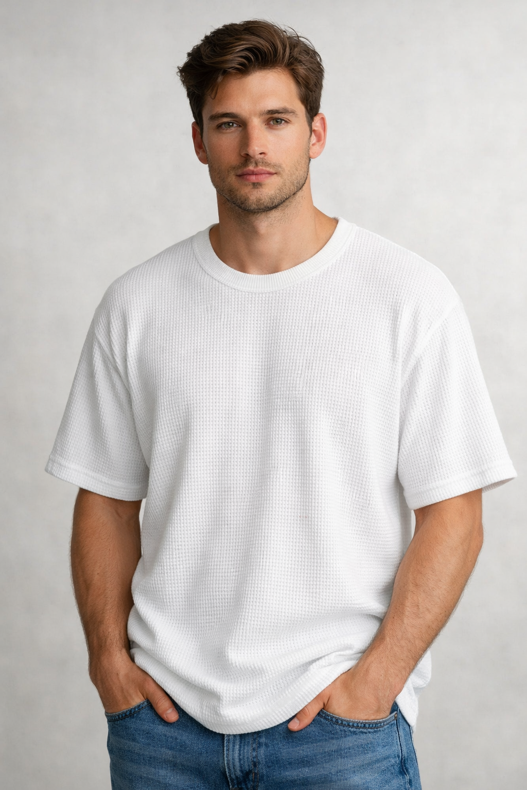 Ivory Oversized  Waffle T-Shirt